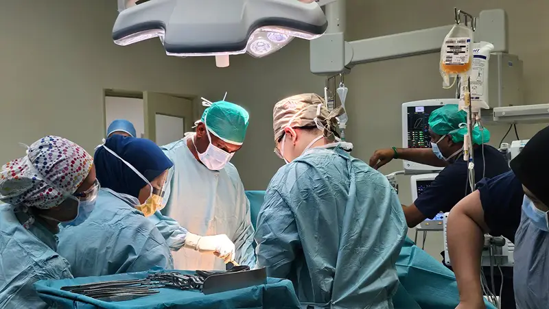Dr Navin (Middle) In HIPEC Surgery image