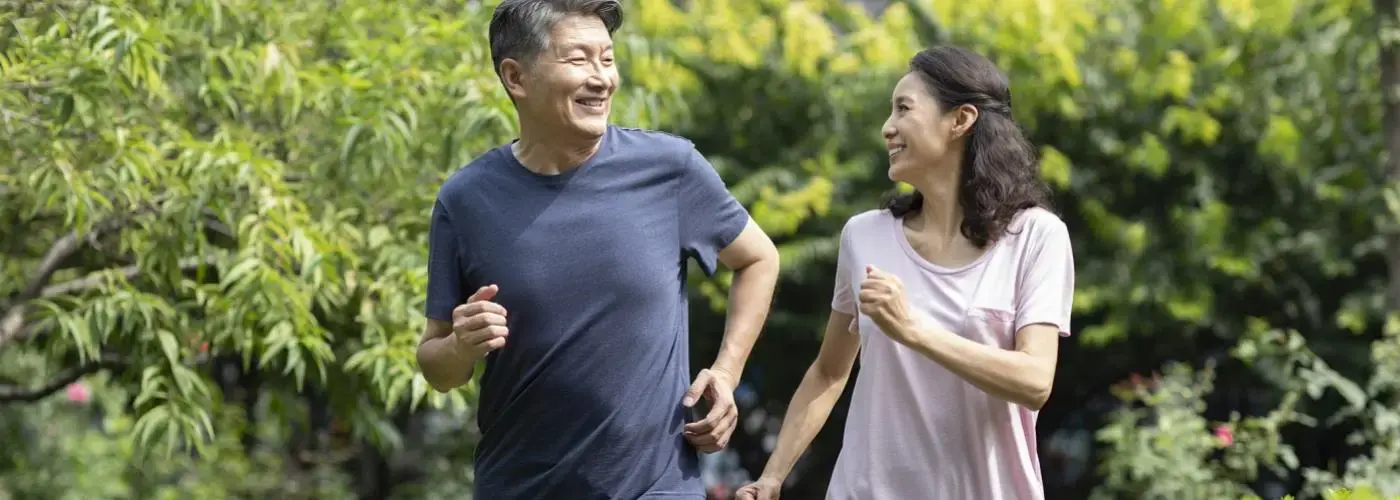 jogging together